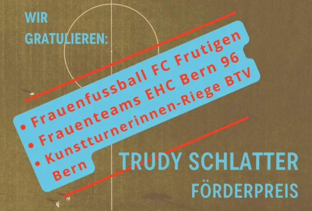 🏆 Unsere Frauen gewinnen den Trudy-Schlatter-Preis 2025 «Frauen und Sport»!
Mit dem Preis wird das überdurchschnittliche Engagement zugunsten von Frauen- bzw. Mädchenförderung im Sport gewürdigt. 

🙏 Herzlichen Dank an @frauenzentrale_bern
